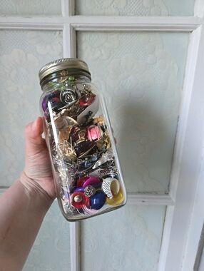 Mixed Earrings Jewelry Jar Lot